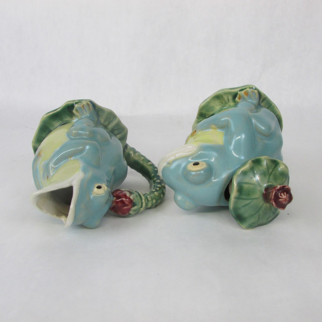 Frog & Lily Pad Ceramic Tea Service and Salt & Pepper Set