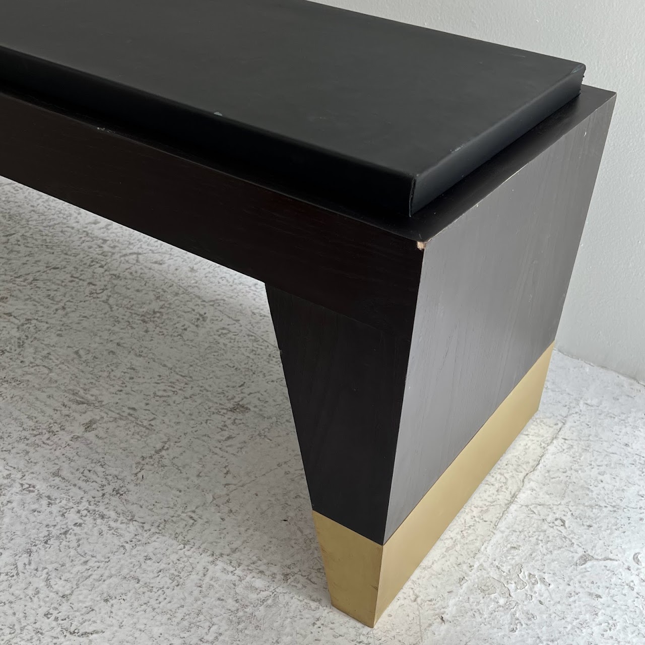 Modern Leather Top Bench