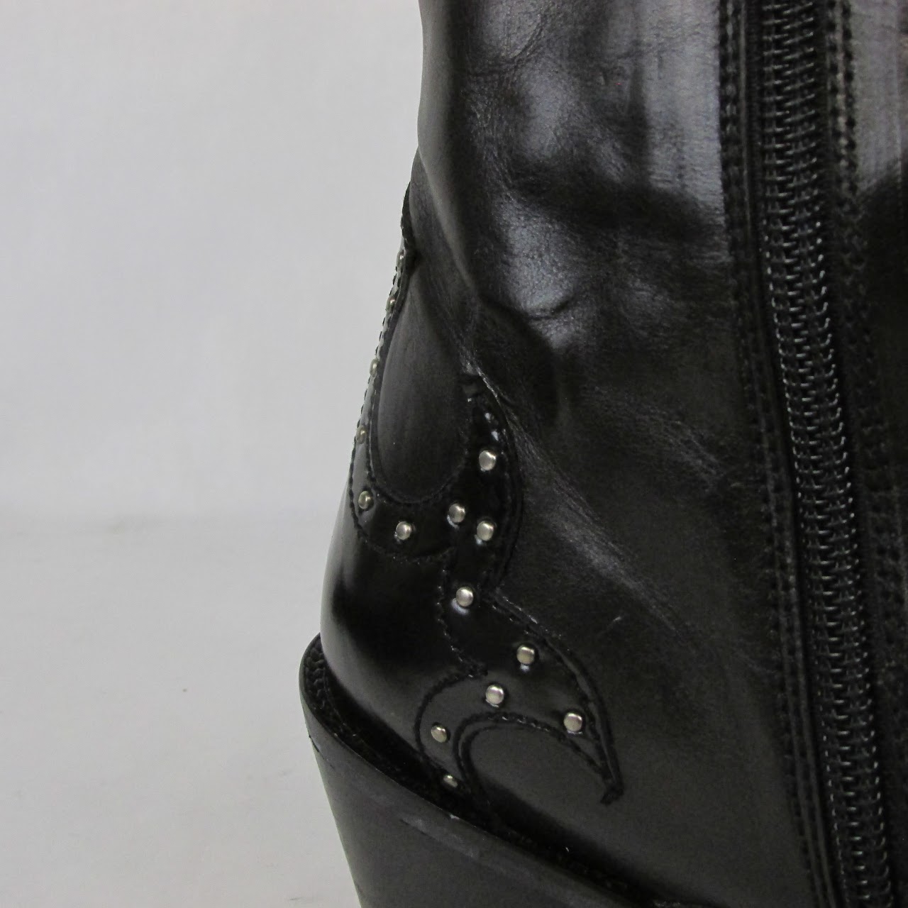 Stuart Weitzman Studded Leather Western Boots