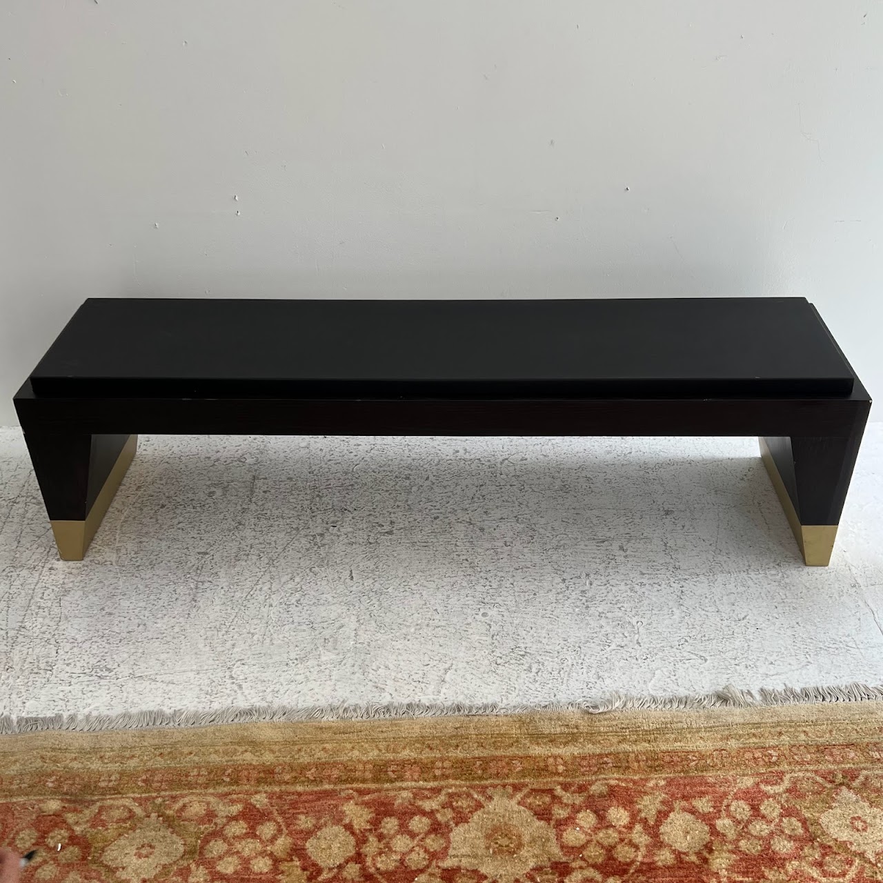 Modern Leather Top Bench