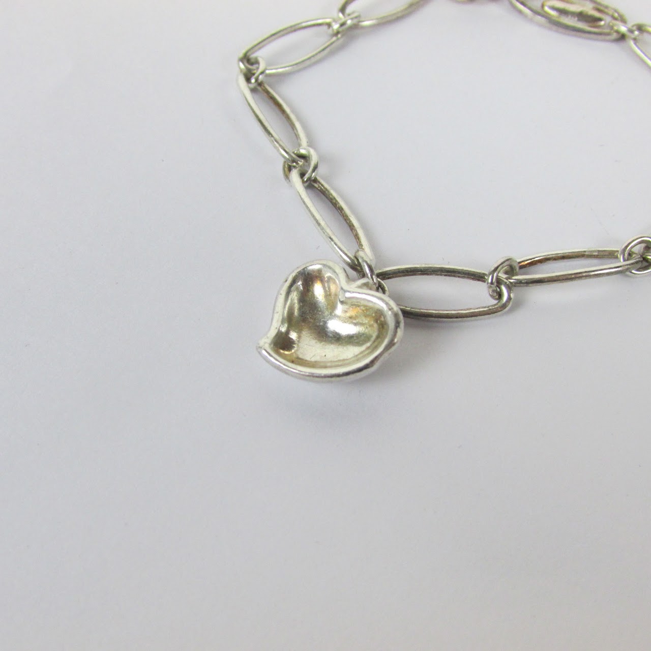 Tiffany & Co. Elsa Peretti Sterling Silver Carved Heart Bracelet