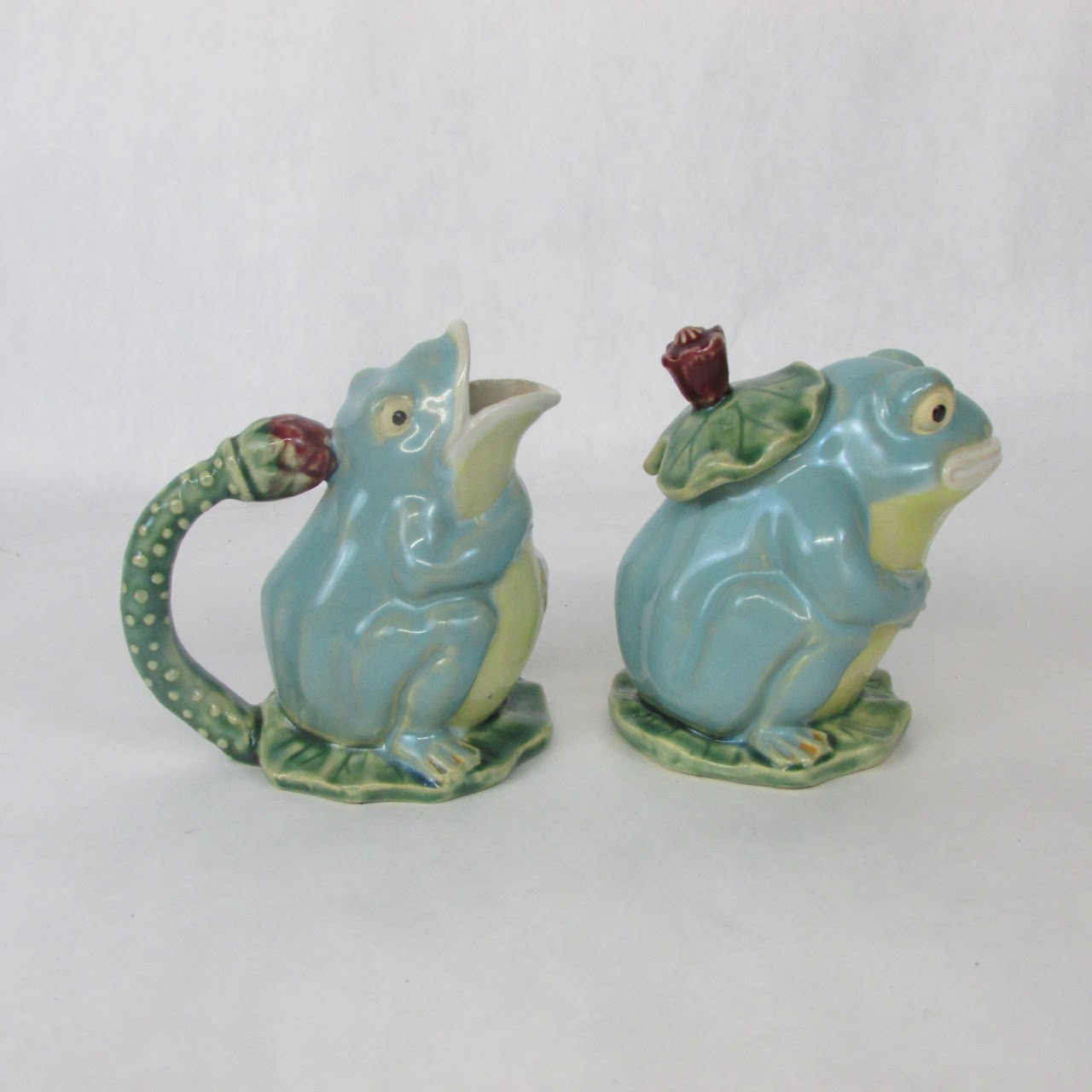 Frog & Lily Pad Ceramic Tea Service and Salt & Pepper Set