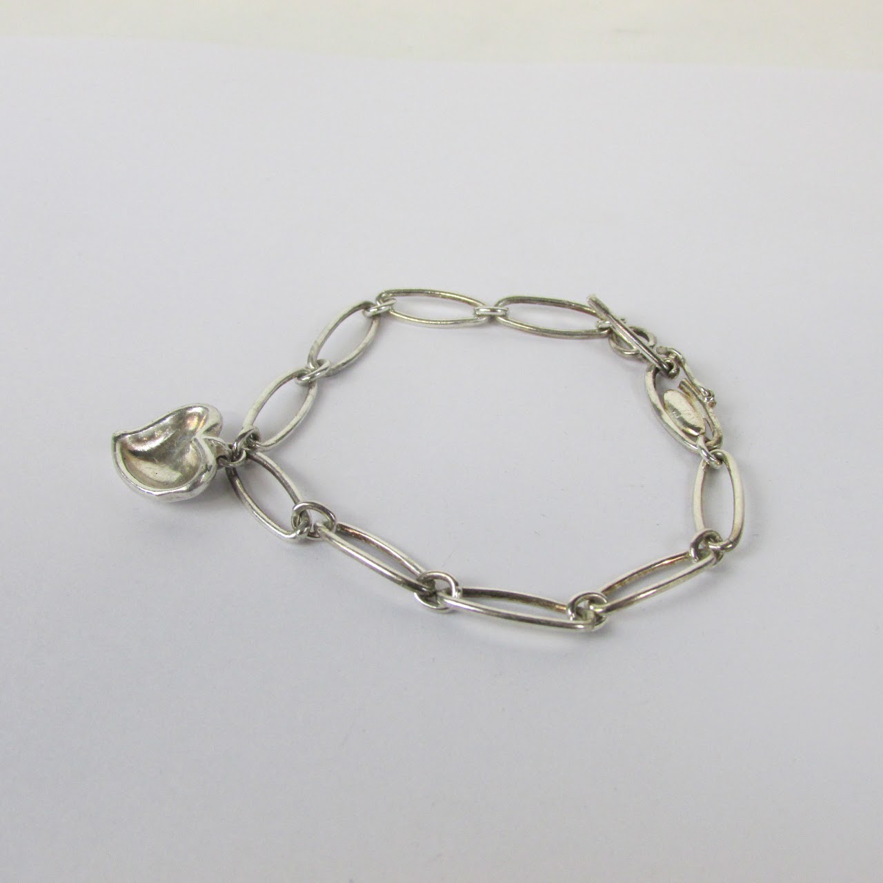 Tiffany & Co. Elsa Peretti Sterling Silver Carved Heart Bracelet