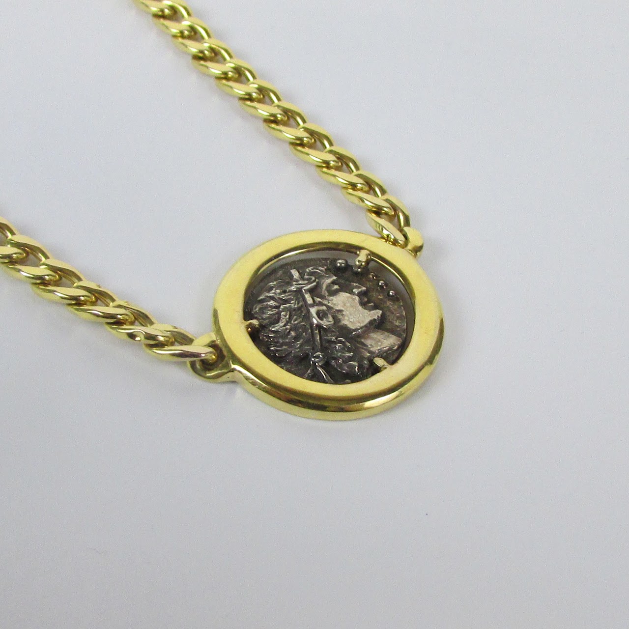 14K Gold & Roman Style Coin Necklace