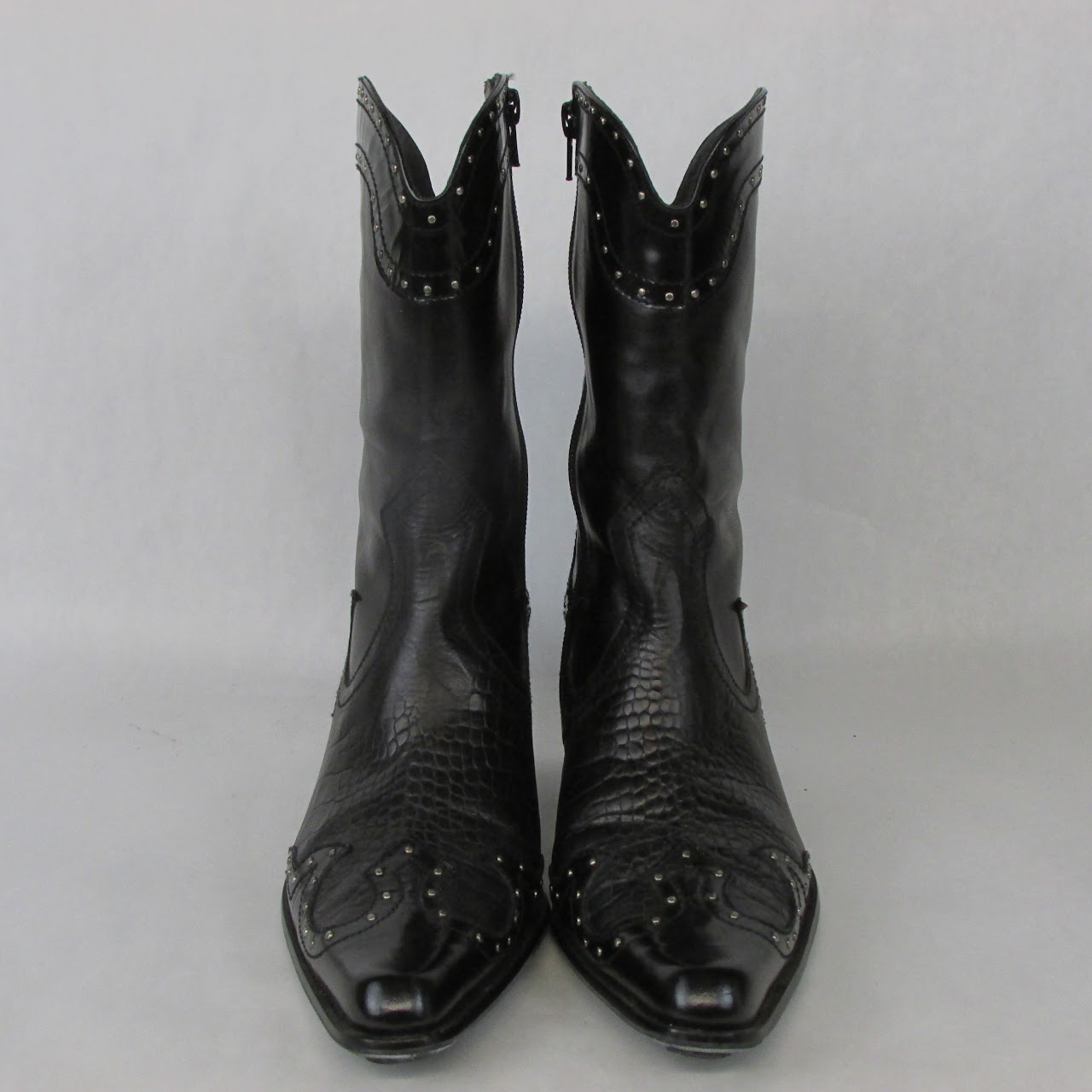 Stuart Weitzman Studded Leather Western Boots