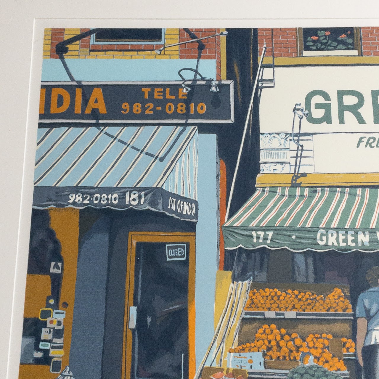 Ed Bordett Signed 'Green Village' Lithograph