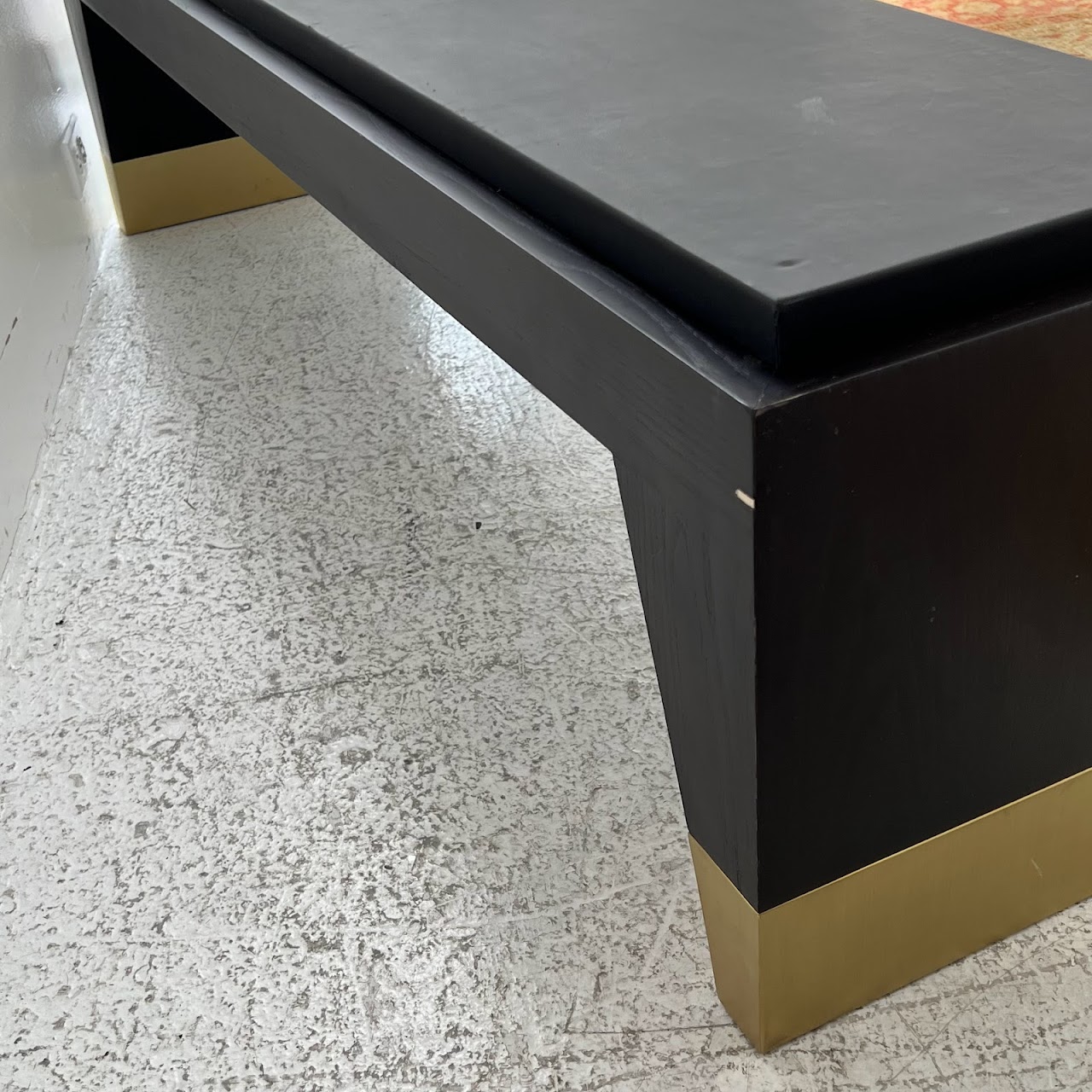 Modern Leather Top Bench