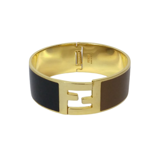 Fendi Two-Tone Bangle Bracelet