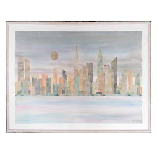 Henry Howells Signed 'Manhattan Rhapsody' Watercolor & Collage