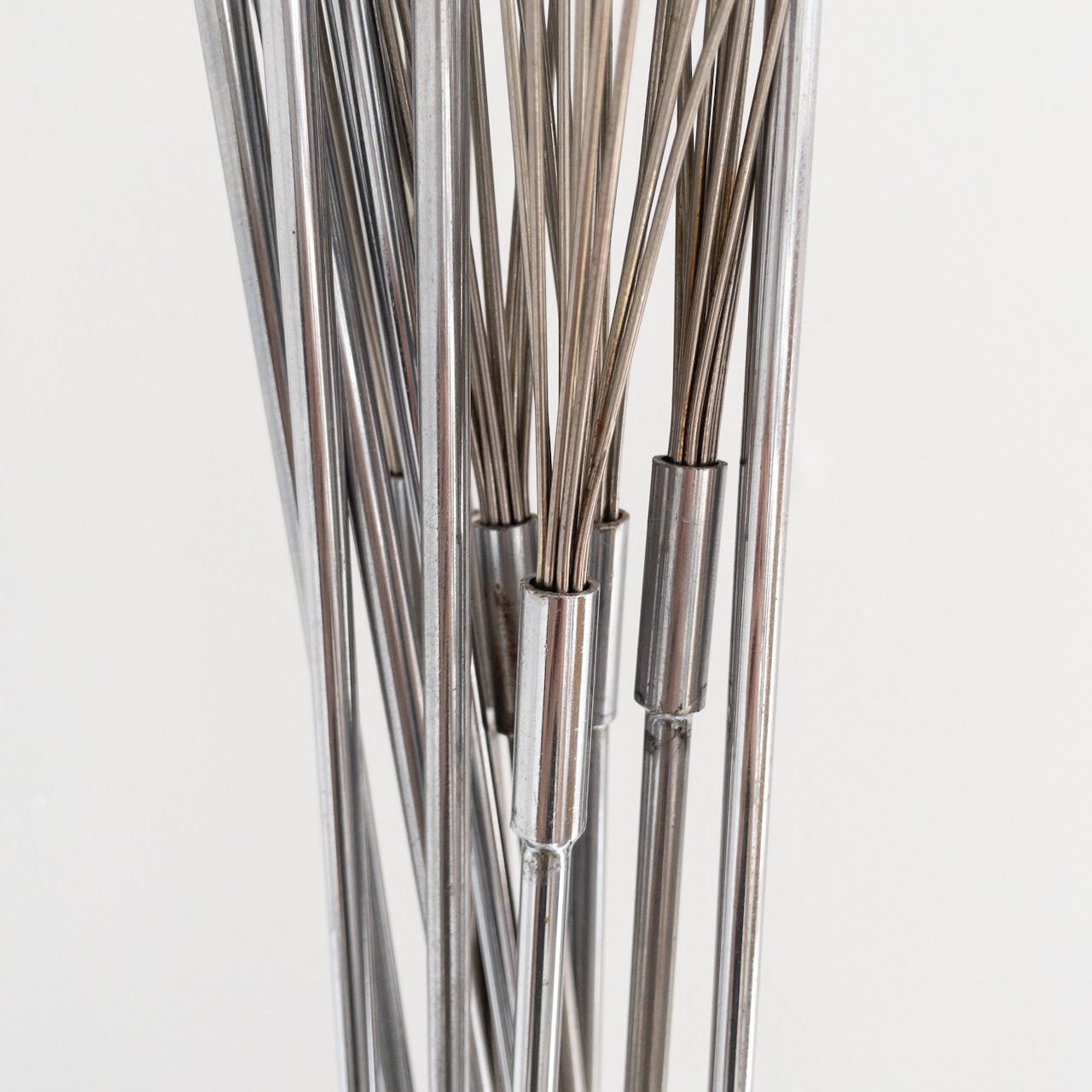 Curtis Jere Style Chrome Reeds Illuminating Floor Lamp