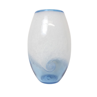 Art Glass Signed Ocean Wave Vase
