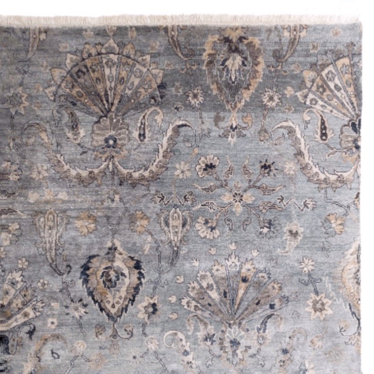 Silk & Wool Fan & Floral Carpet