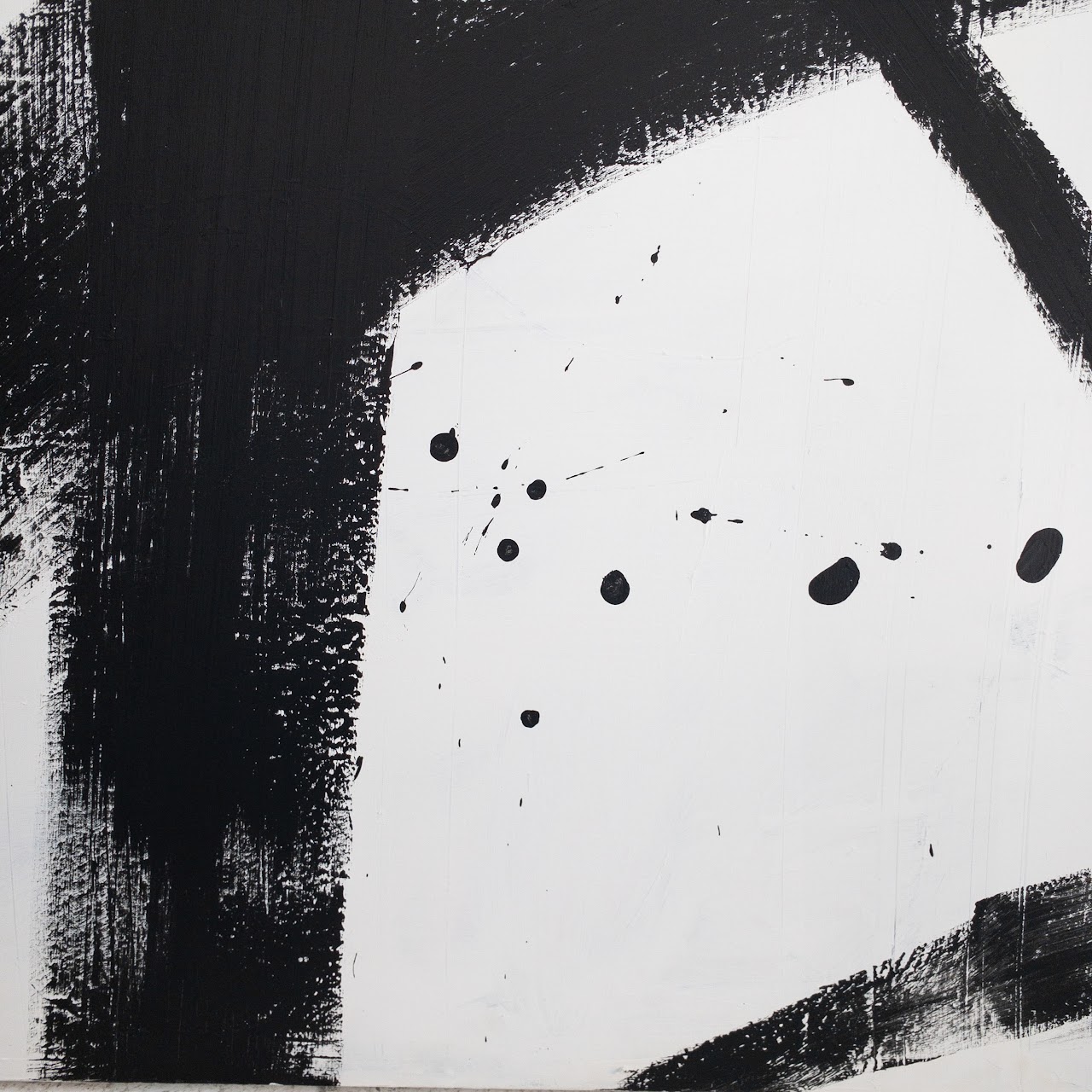 Contemporary Abstract Large Scale Decorative Art Painting in Black and White