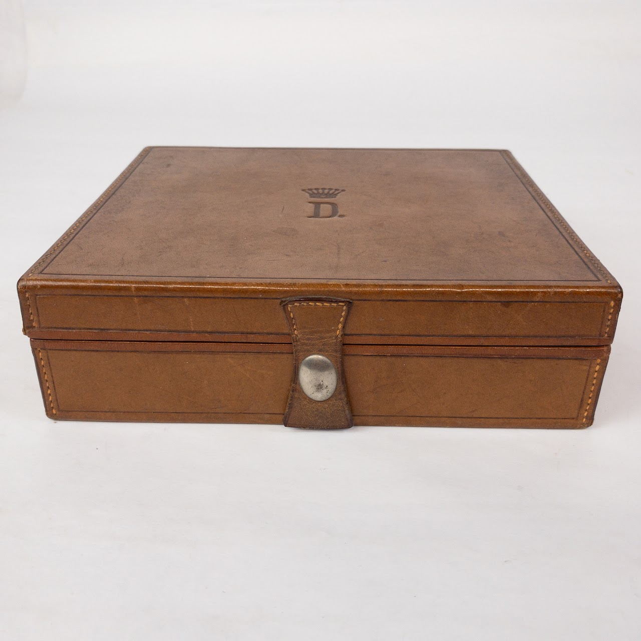 Vintage Leather Box with Handkerchiefs