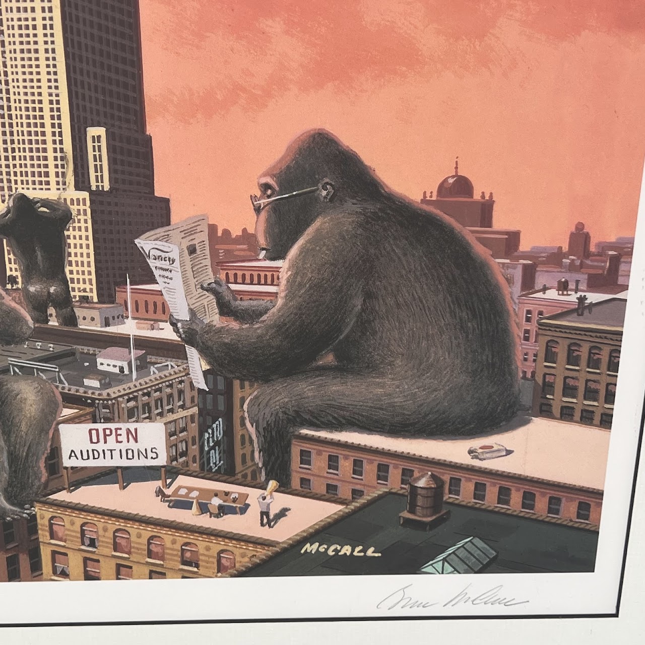 Bruce McCall 'King Kong Call' Signed New Yorker Cover Limited Edition Print