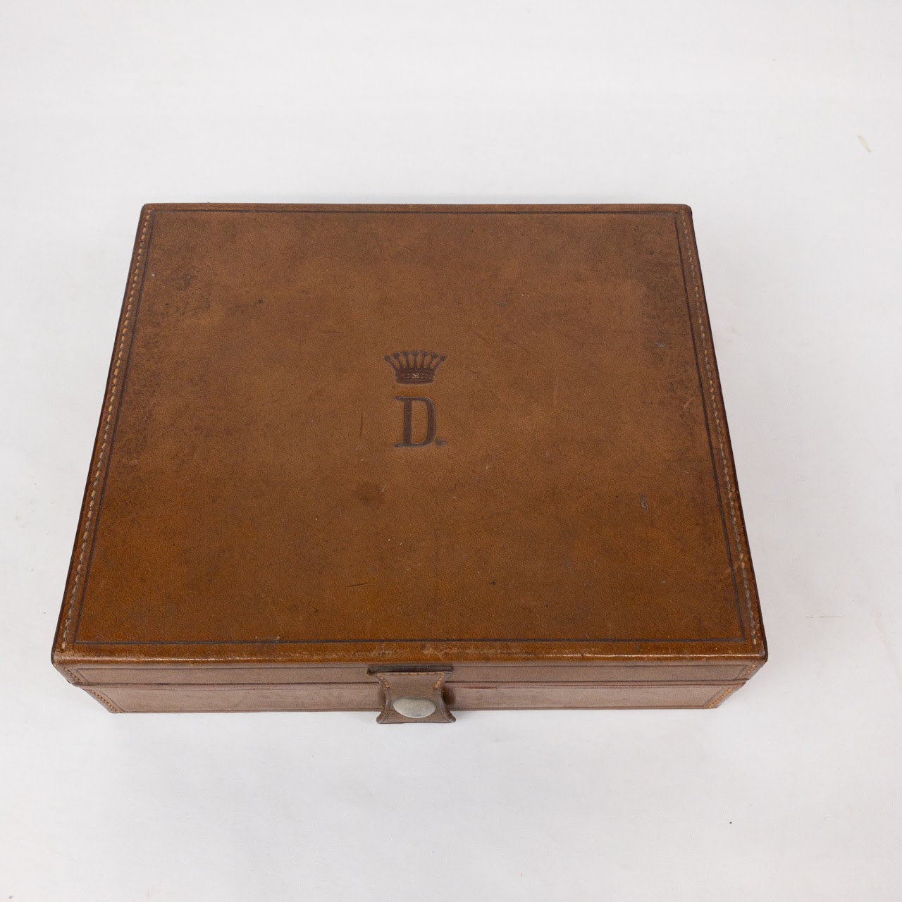 Vintage Leather Box with Handkerchiefs