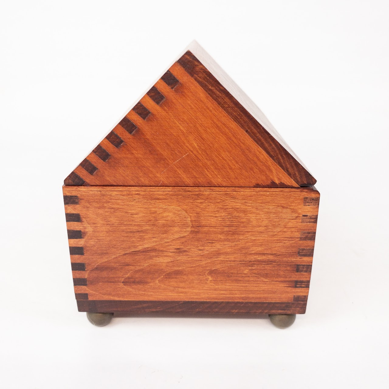 Hand Made Wood Box with Brass Footers