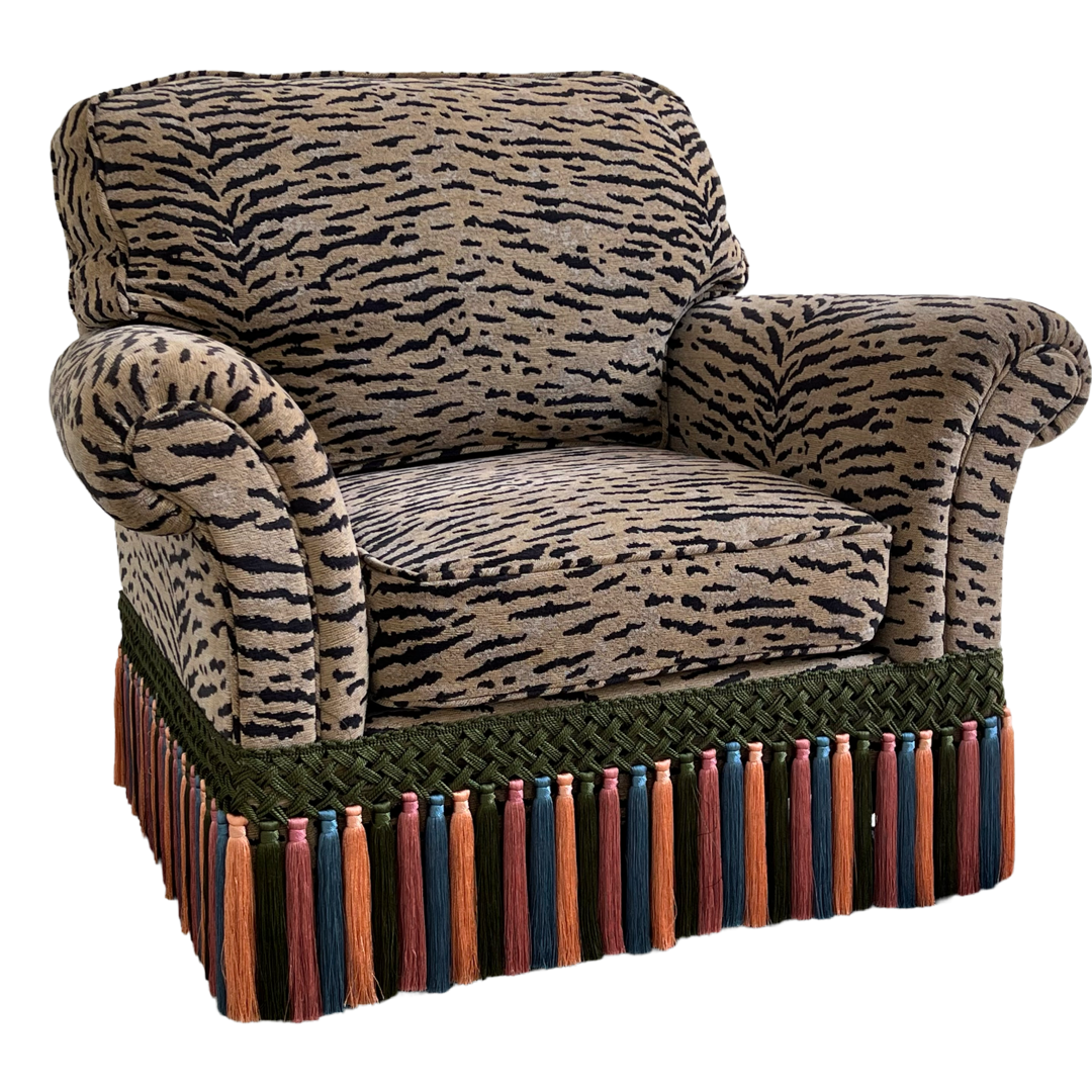 House of Hackney Tasseled Tiger Stripe Club Chair