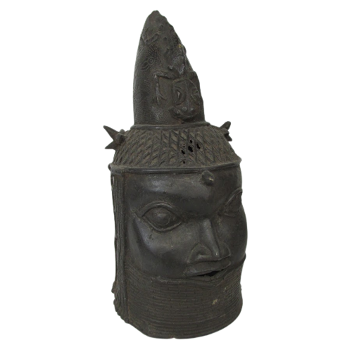 Bronze Benin Head-Style Sculpture