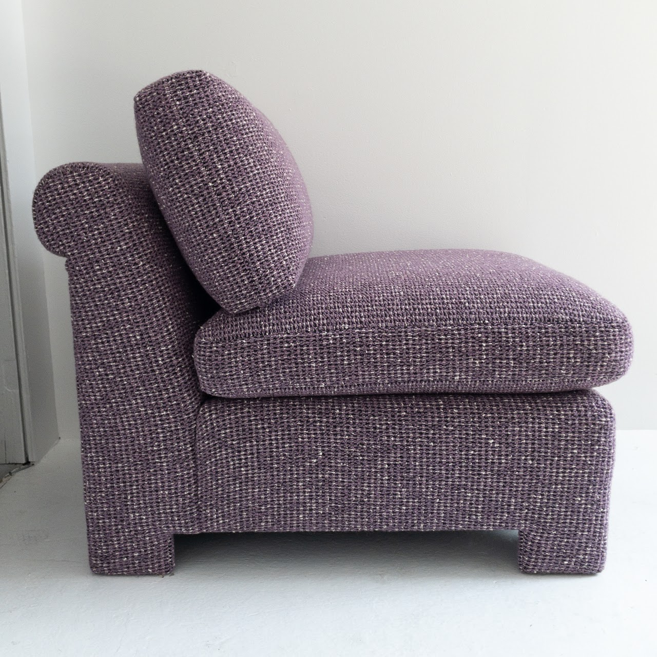 Custom Purple Roll-Back Slipper Chair