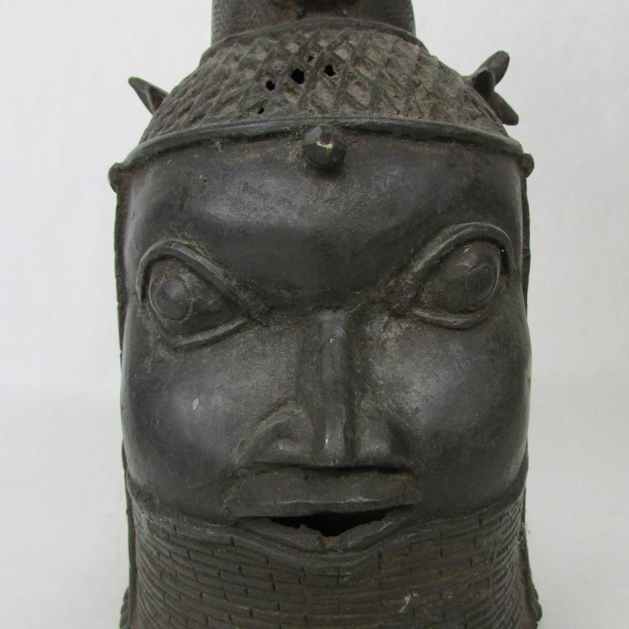 Bronze Benin Head-Style Sculpture