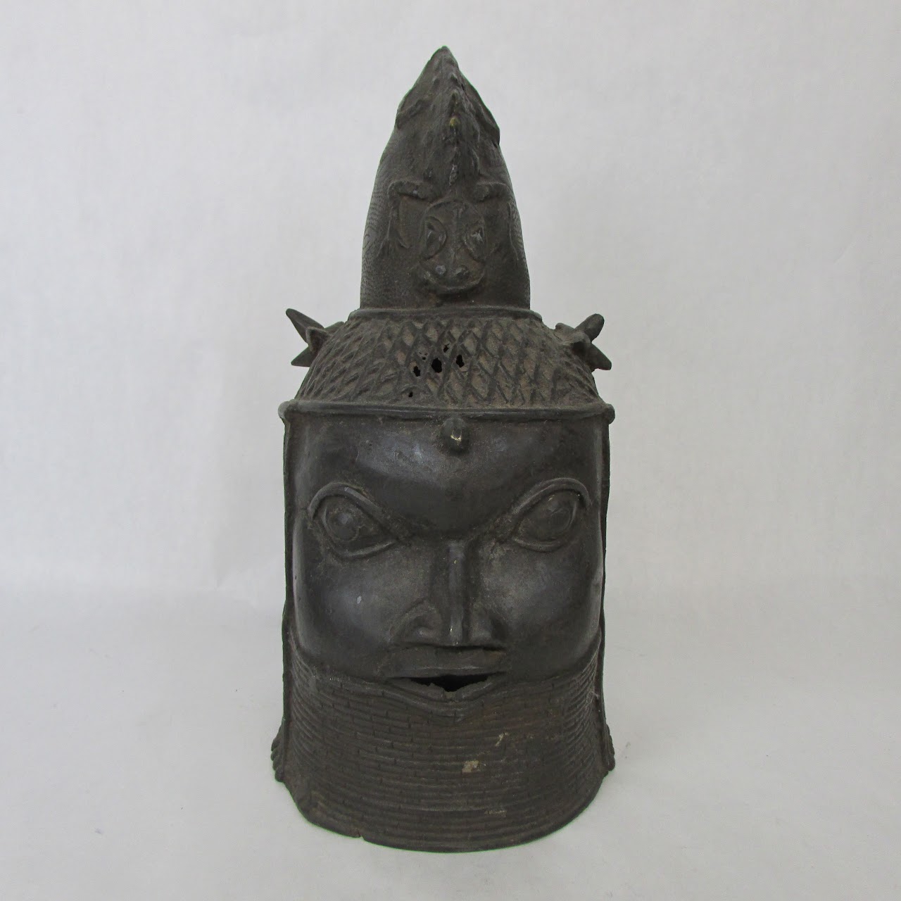 Bronze Benin Head-Style Sculpture