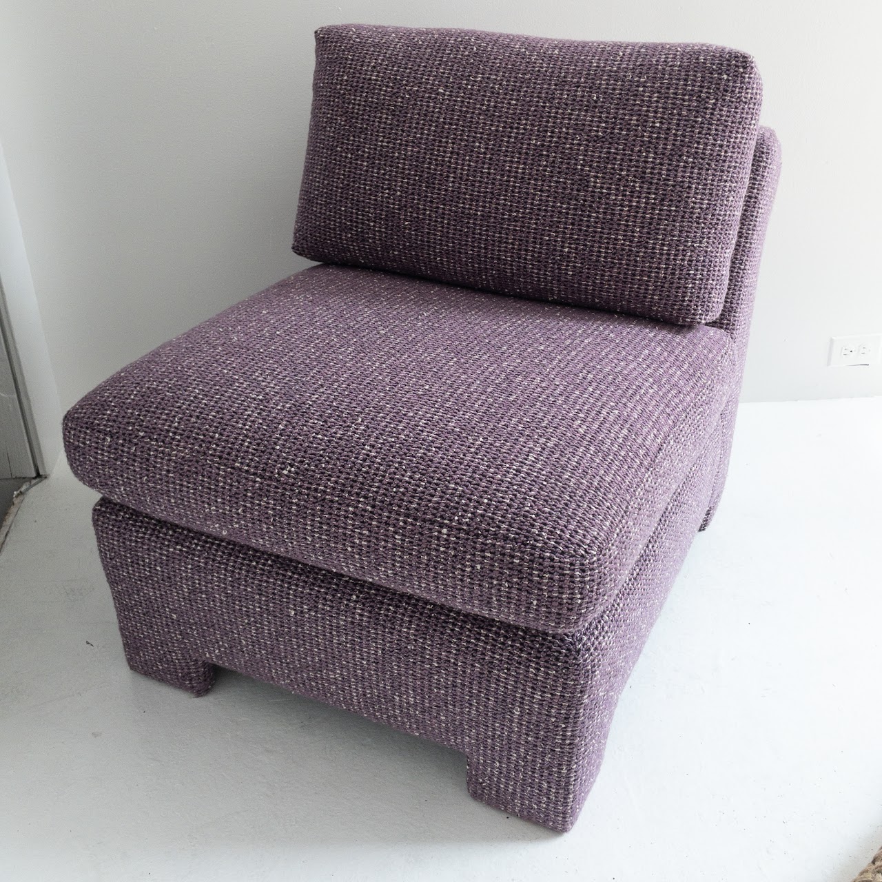 Custom Purple Roll-Back Slipper Chair