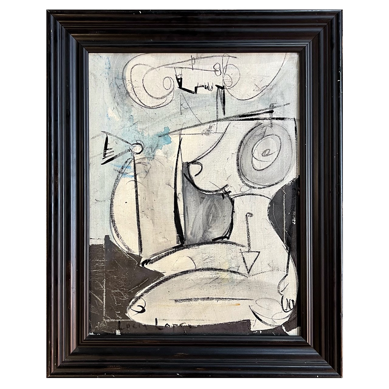 Lucia Lopez Signed Contemporary Cubist Oil Painting