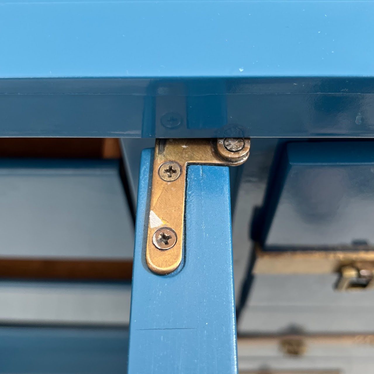 Vintage Blue Lacquered Credenza