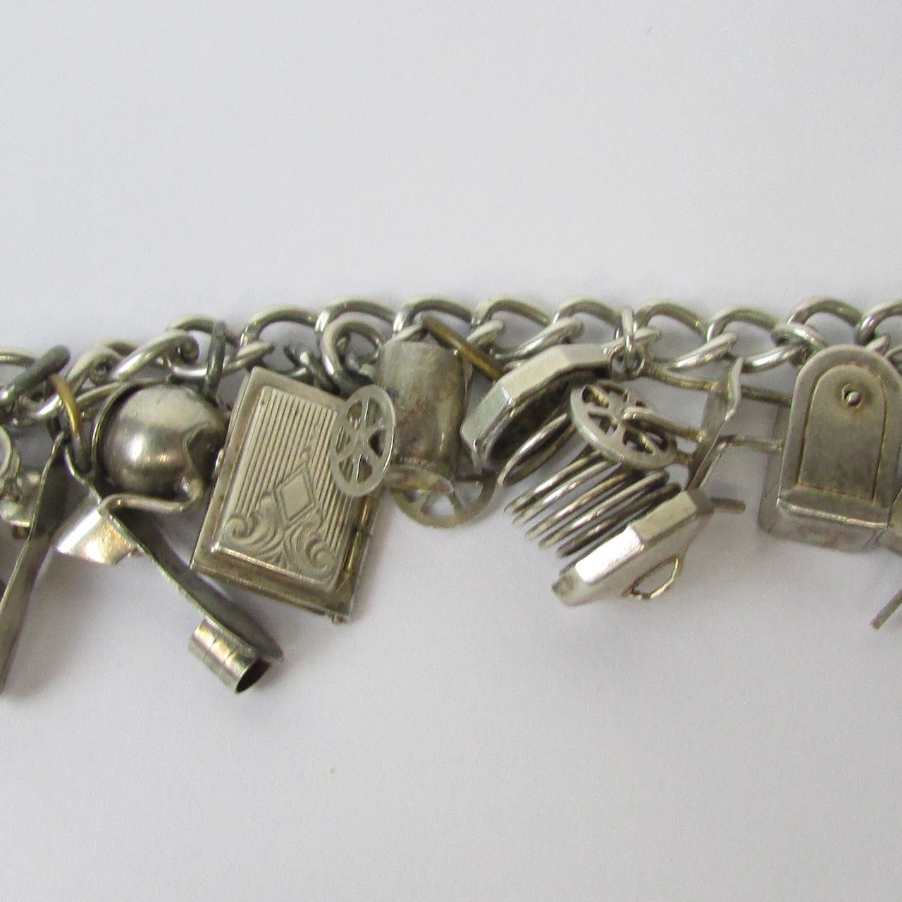 Sterling Silver & Silver Vintage Charm Bracelet