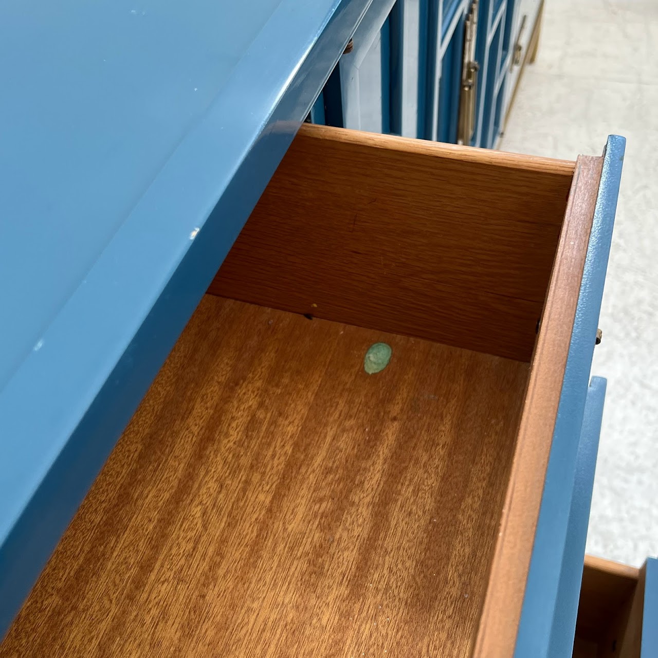 Vintage Blue Lacquered Credenza