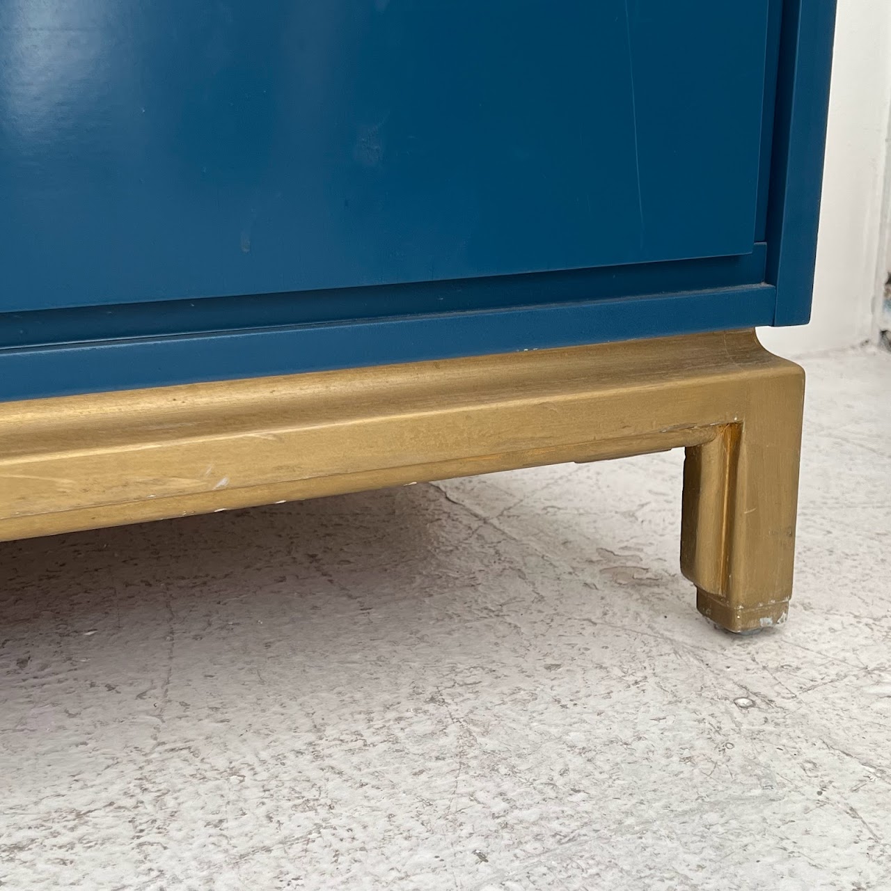 Vintage Blue Lacquered Credenza