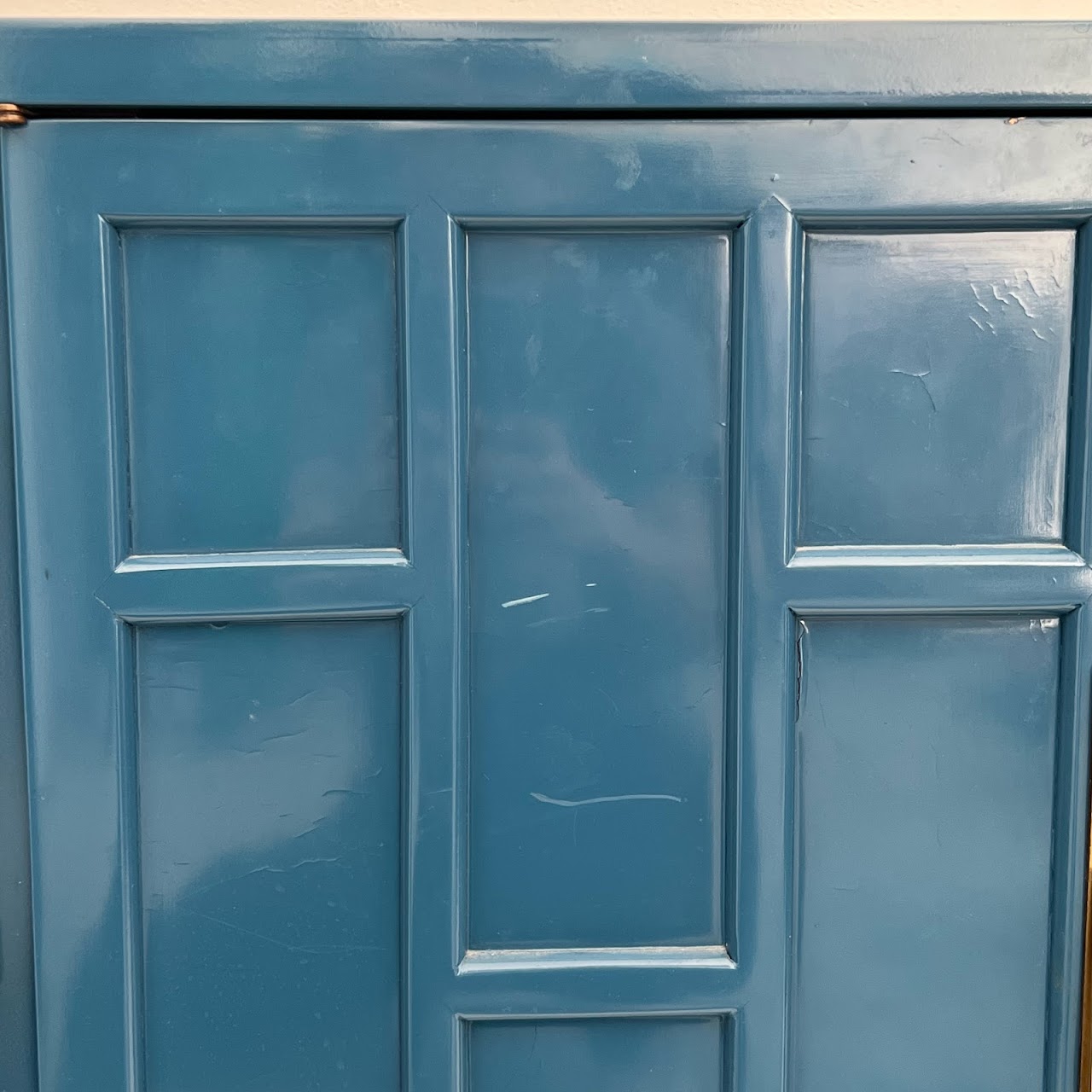 Vintage Blue Lacquered Credenza