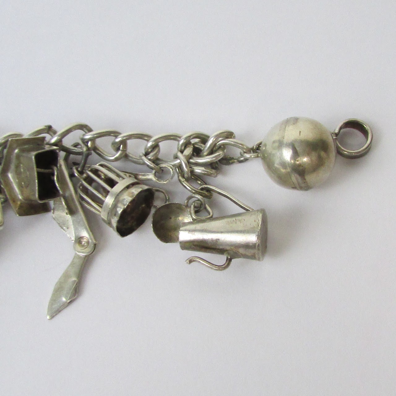 Sterling Silver & Silver Vintage Charm Bracelet