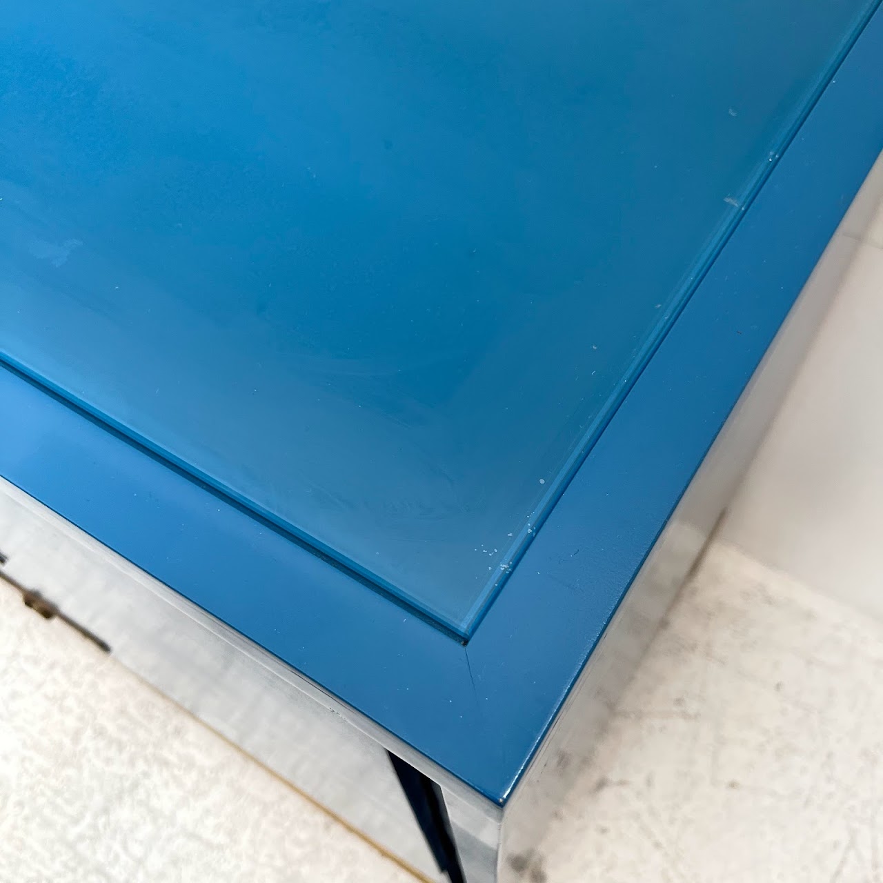 Vintage Blue Lacquered Credenza