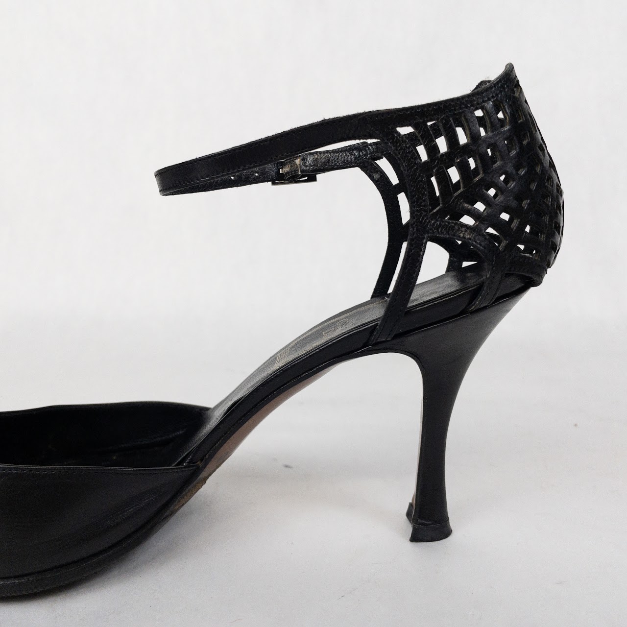 Christian Dior Spider Web Ankle Strap Pumps