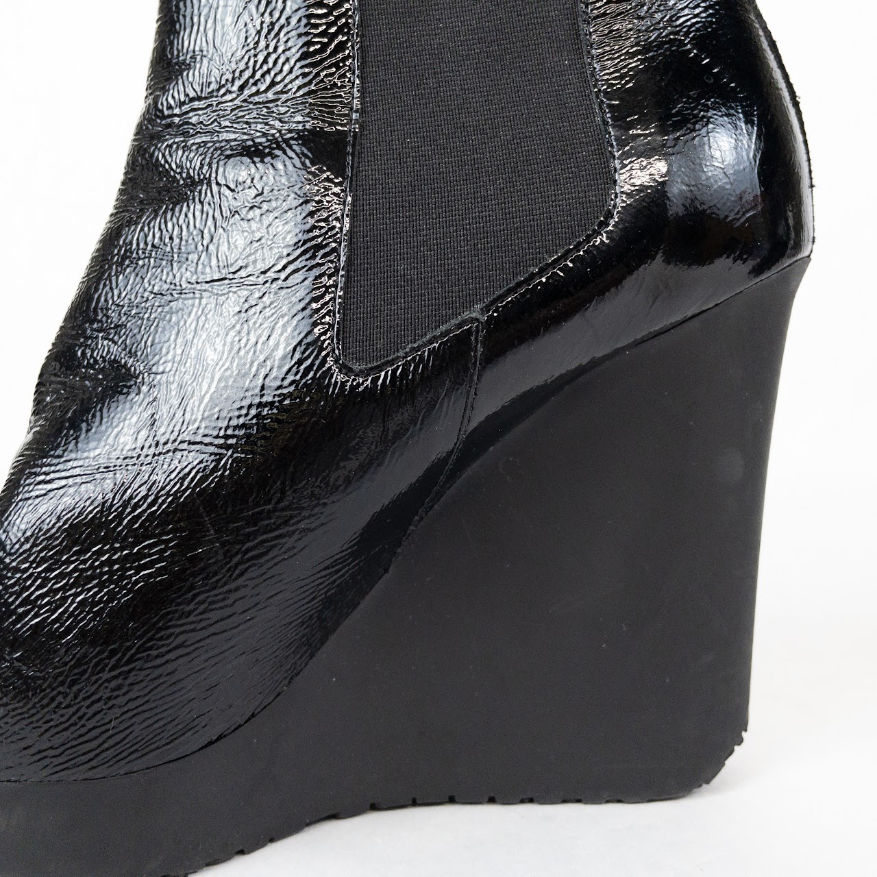 Jimmy Choo Patent Leather Wedge Boots