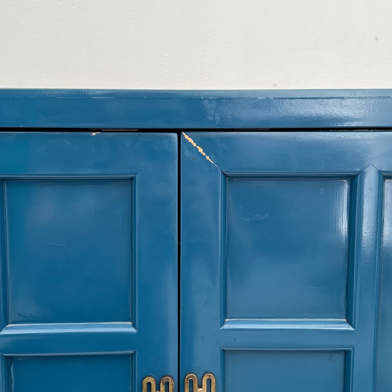 Vintage Blue Lacquered Credenza