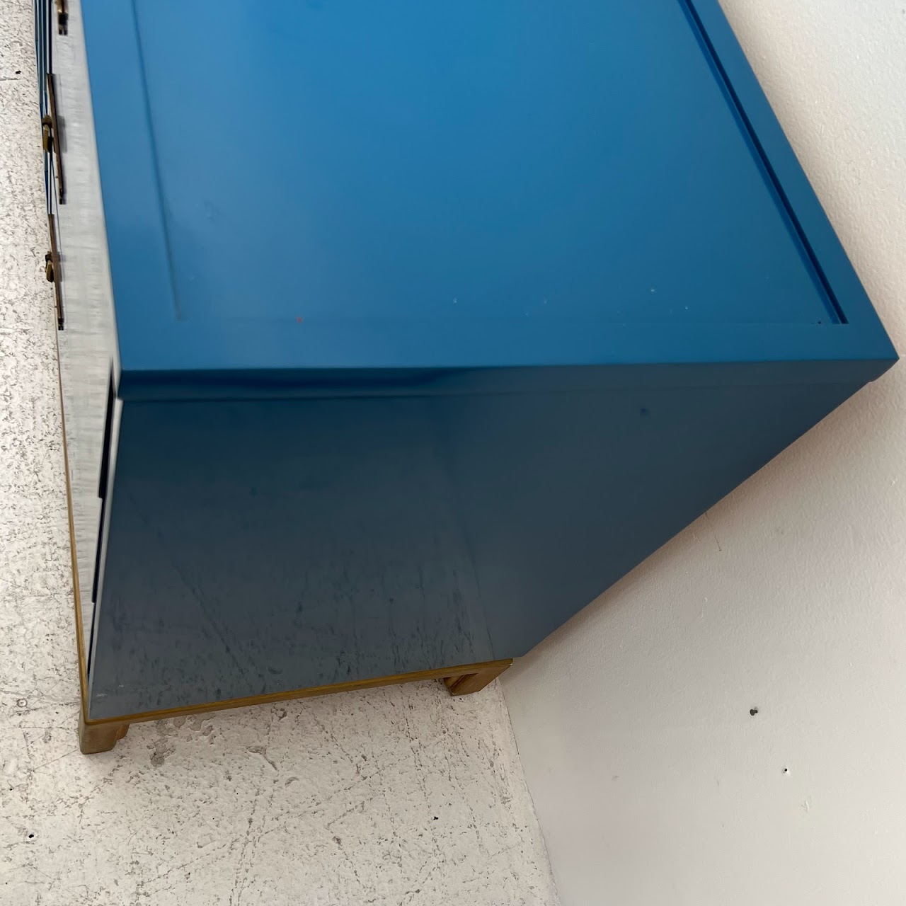 Vintage Blue Lacquered Credenza