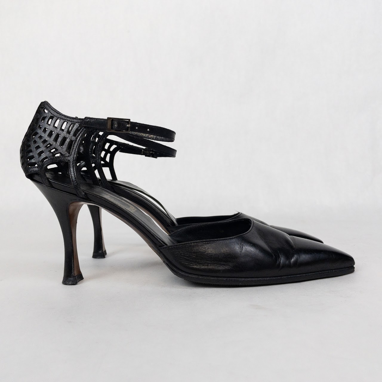 Christian Dior Spider Web Ankle Strap Pumps