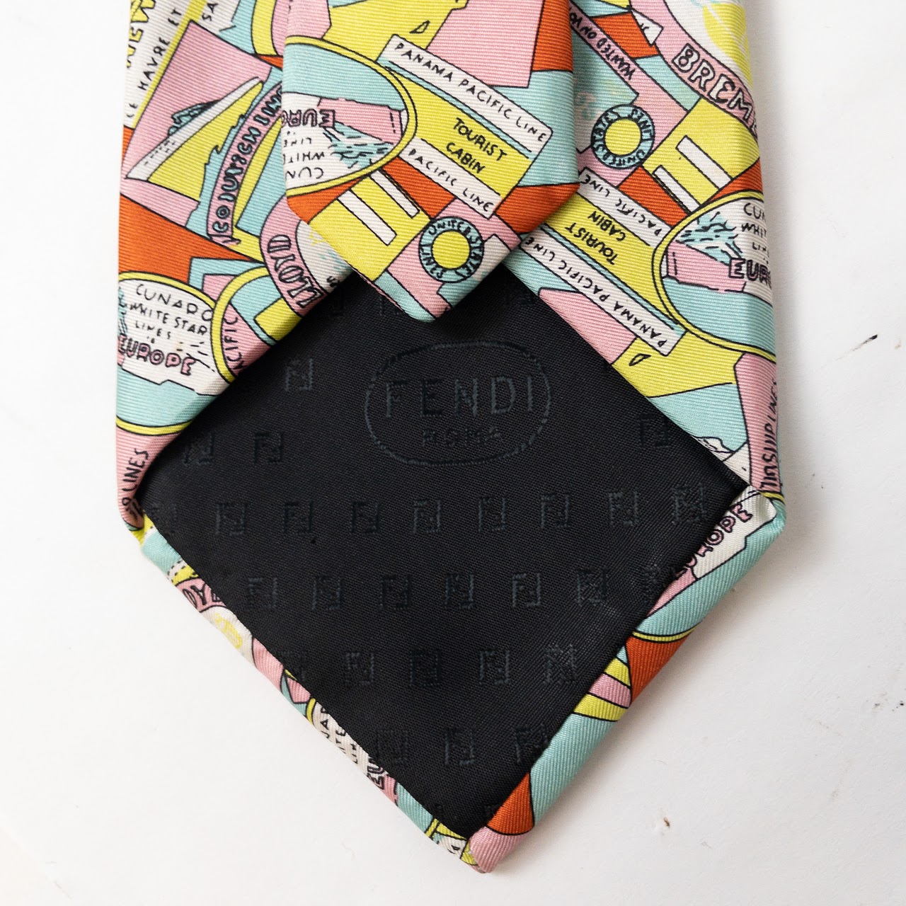 Fendi Travel Sticker Print Necktie