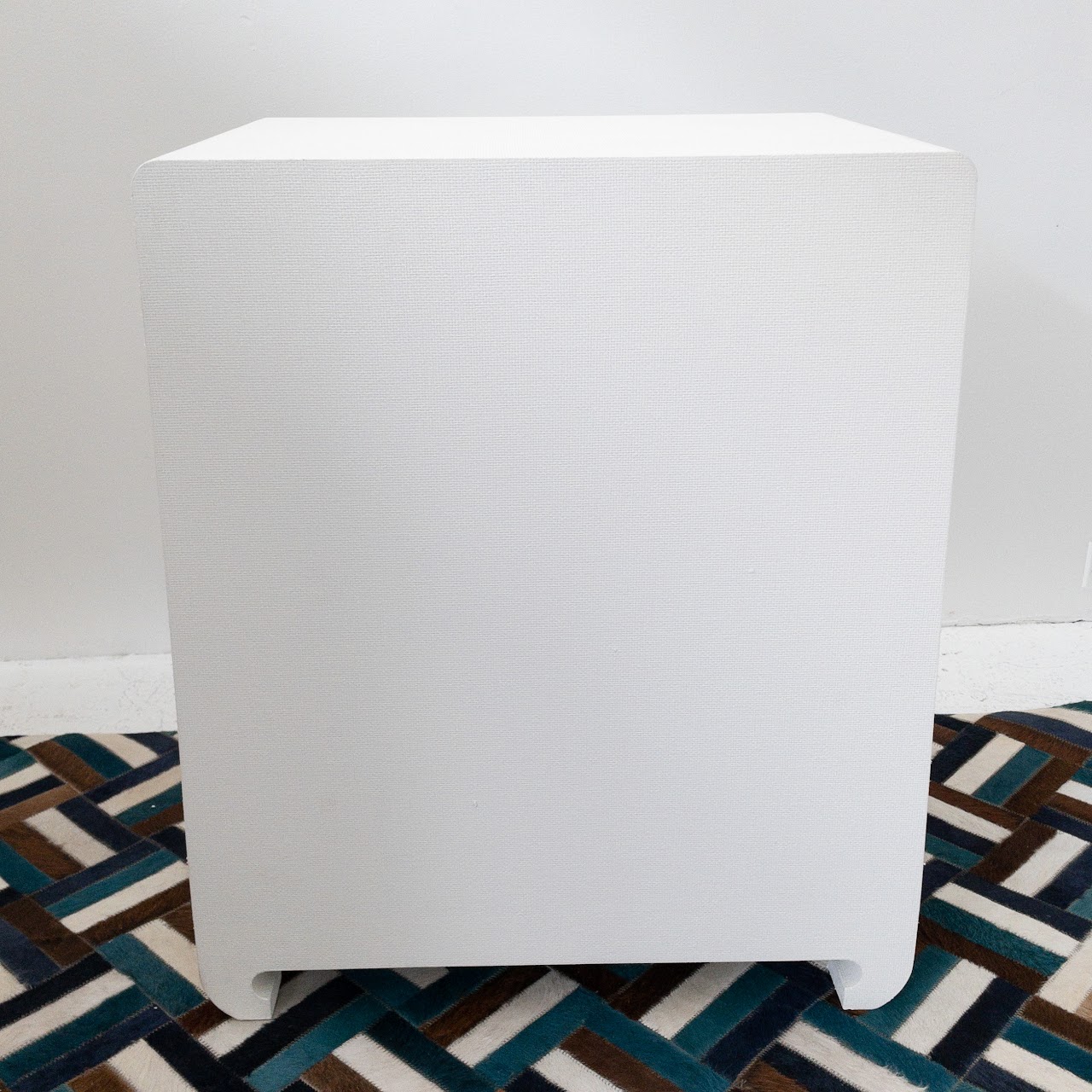 Contemporary Grasscloth End Table #1