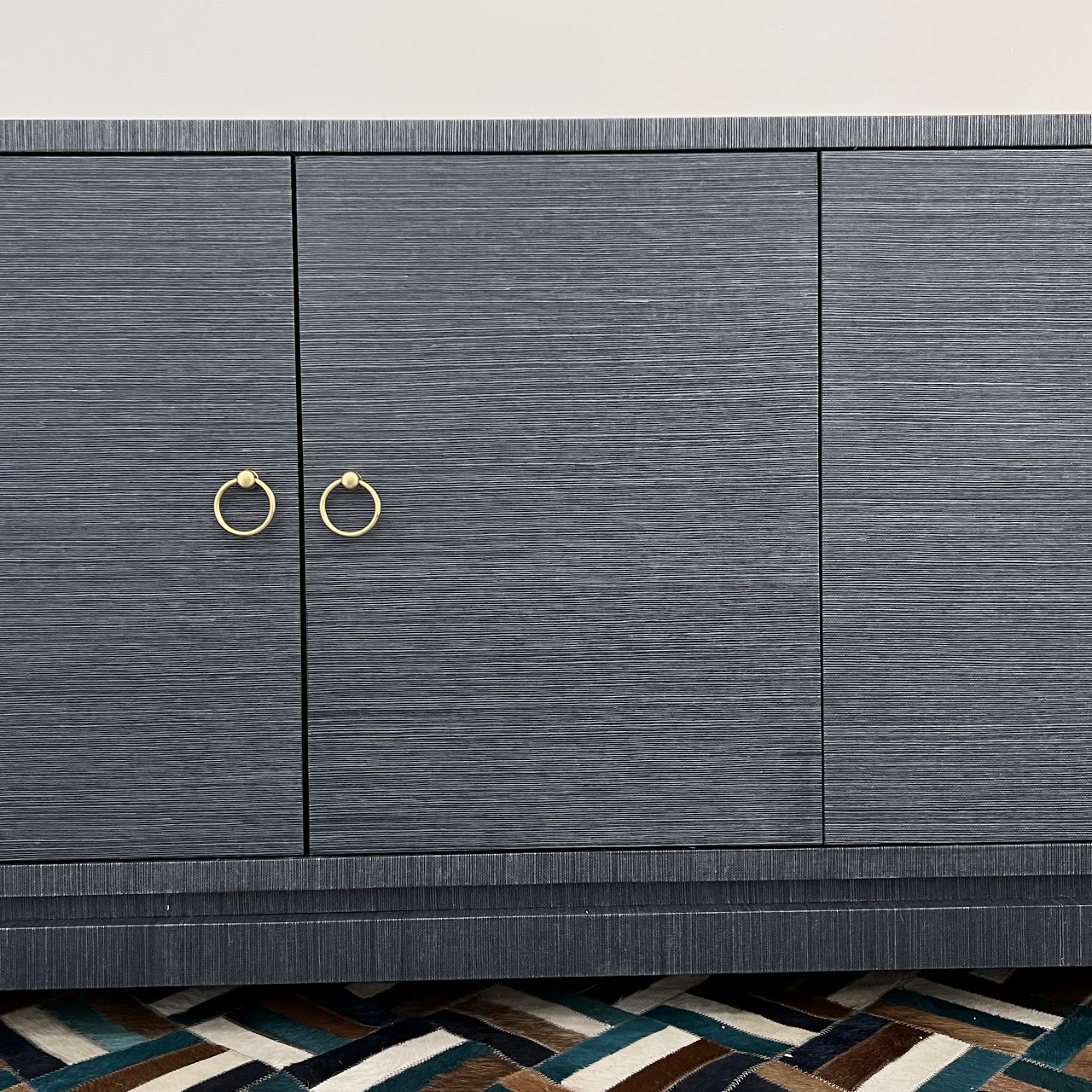 Contemporary Grasscloth Credenza