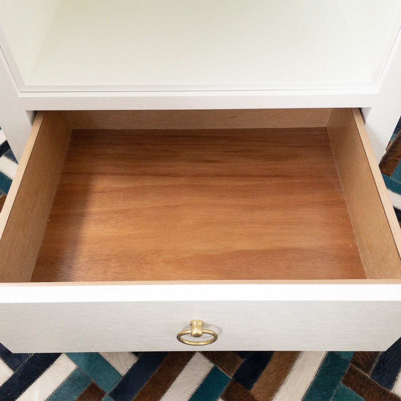 Contemporary Grasscloth End Table #2