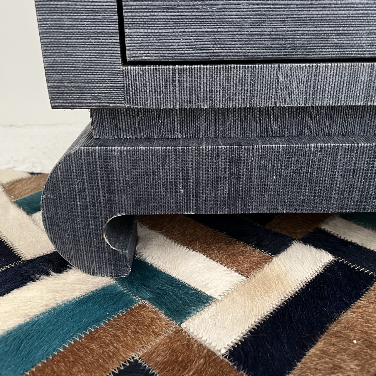 Contemporary Grasscloth Credenza