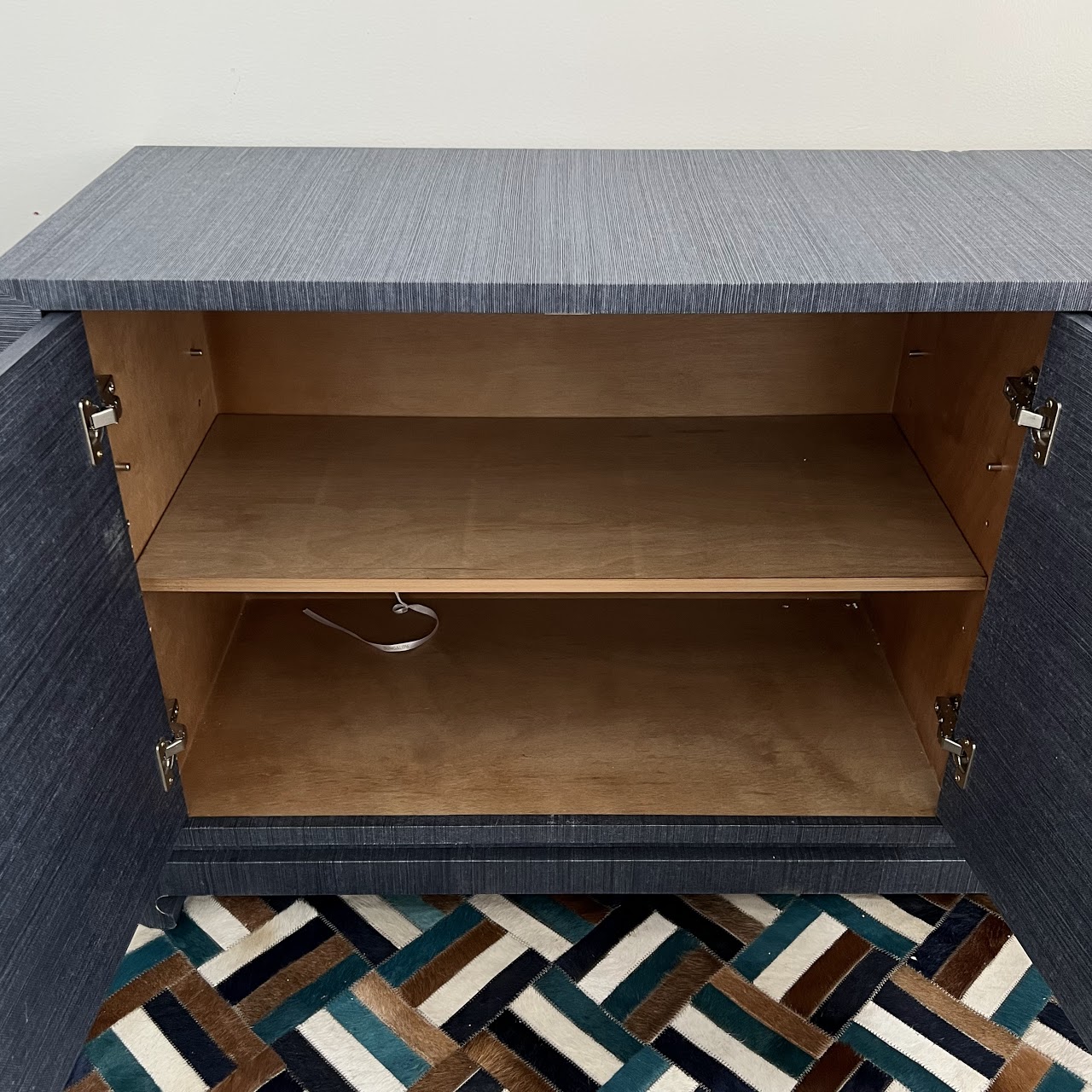 Contemporary Grasscloth Credenza