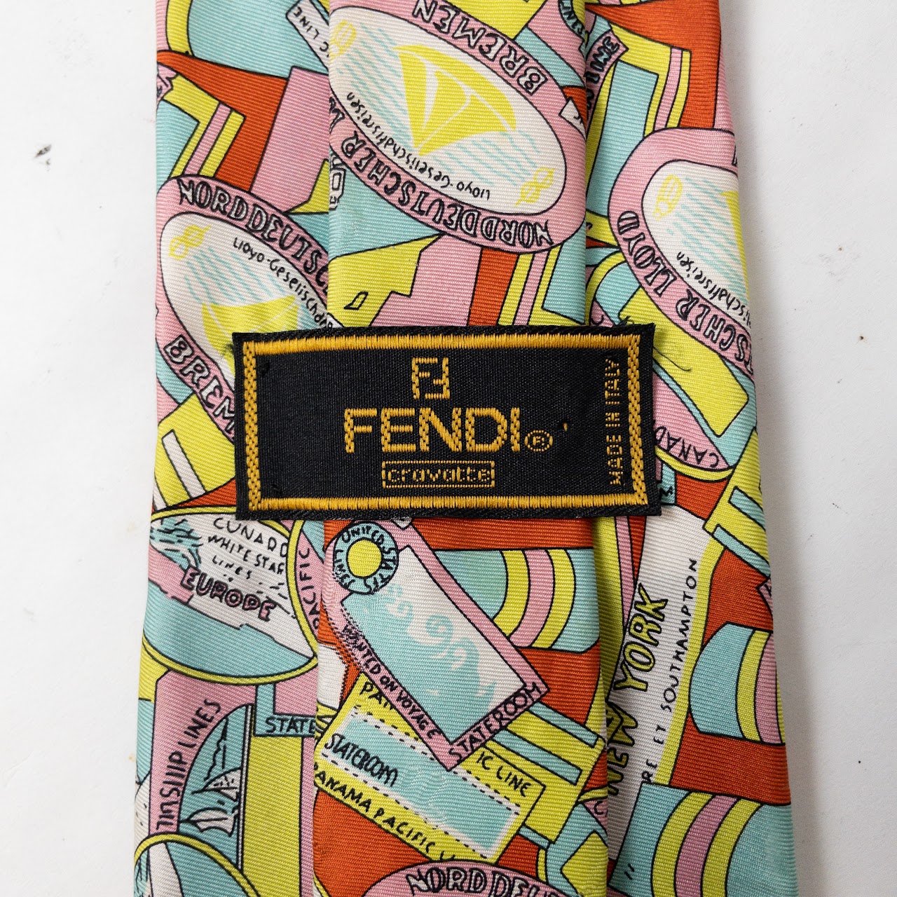 Fendi Travel Sticker Print Necktie