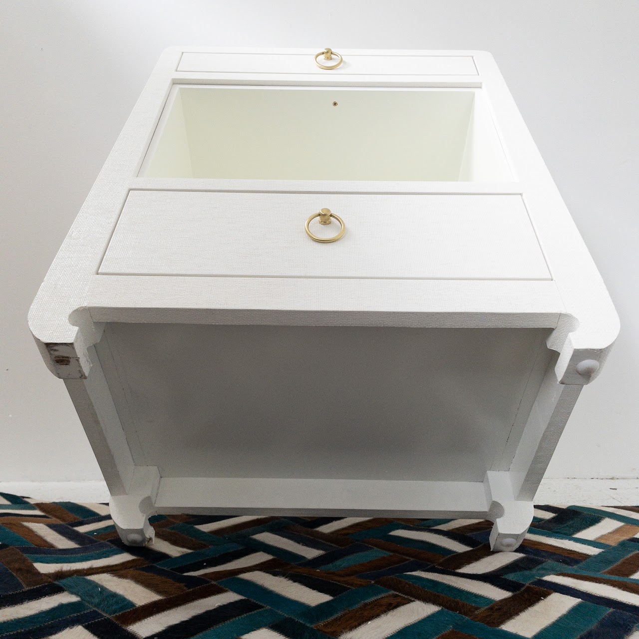 Contemporary Grasscloth End Table #2