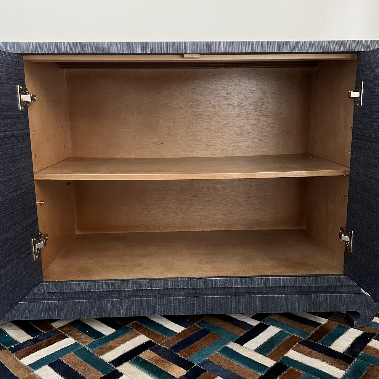 Contemporary Grasscloth Credenza