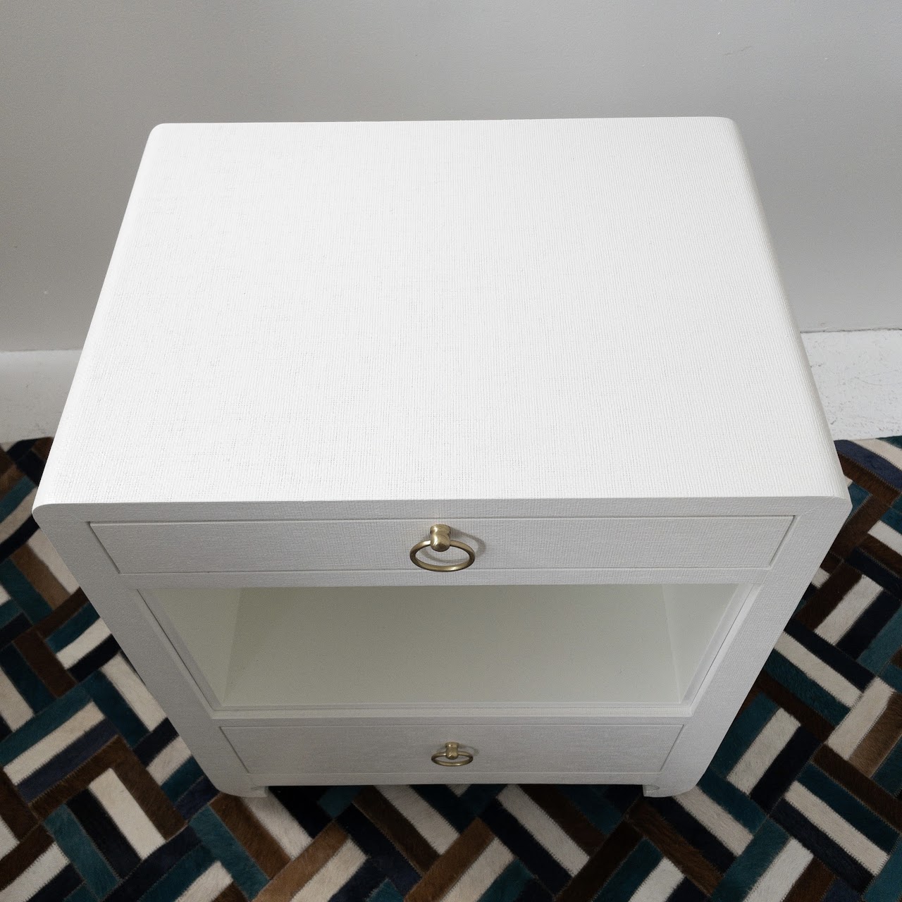 Contemporary Grasscloth End Table #2